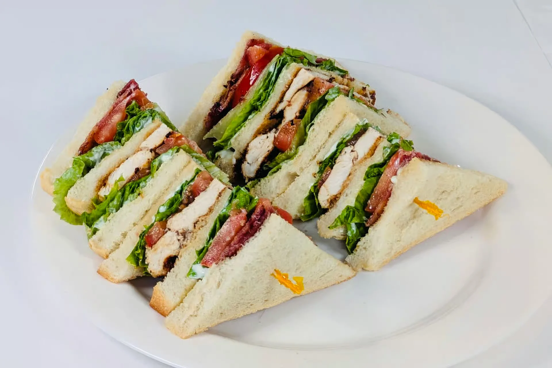 Grilled Chicken Club - Grilled chicken breast with bacon, lettuce and tomato